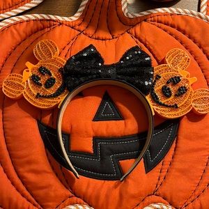 Pumpkin Mickey ears headband